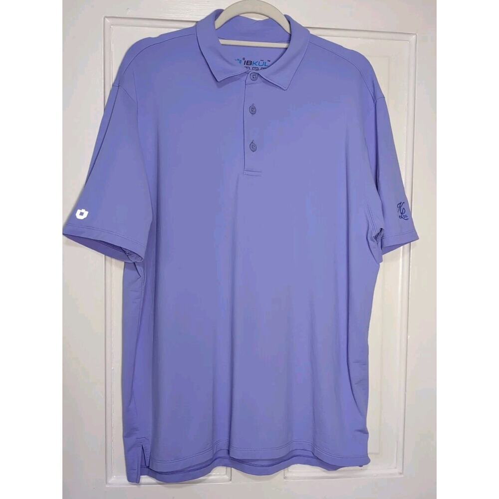 IBKUL Purple Polo Shirt Active Golf UPF 50 Mens L Sports Klinger Lake (1224)
